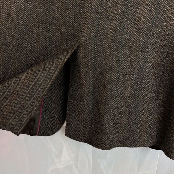 Haggar Imperial 100% wool Tweed Size 40s Blazer Menswear Two Button herringbone - Picture 12 of 13